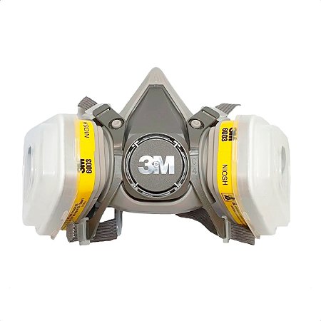 Respirador 3m 6200 Completo com Cartuchos 6003, Filtros 5N11 e Retentores CA 4115