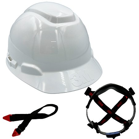 Capacete 3M Com Ajuste Fácil H-700 CA 29638 Branco E Cinza