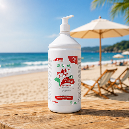 Protetor Filtro Solar FPS30 Com Repelente Sunlau UVA/UVB 1KG - HENLAU