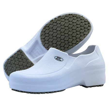 Sapato Para Cozinha Enfermagem Anti Derrapante Soft Works II Branco E Preto CA 31898 BB65