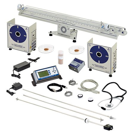 Conjunto de acústica com tubo de Kundt, sensor e software