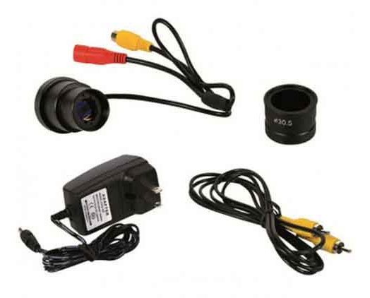 Câmera CCD com saída RCA para TV e Data Show.