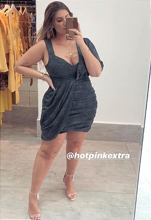 vestido de lurex plus size