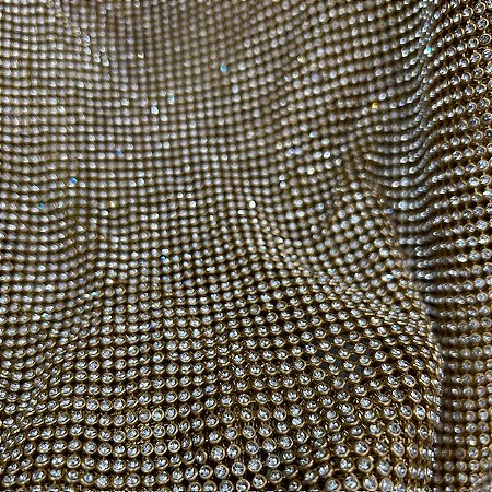 Tecido Manta Malha de Strass sem Cola