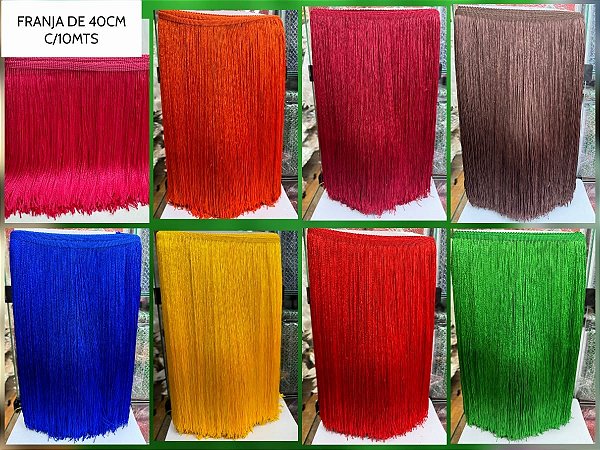 Franja 40cm - 10 metros -  Diversas Cores