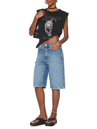 Camiseta Feminina Malha Onça Blur Preto