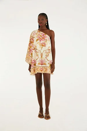 Vestido Curto Estampado Jardim Majestoso