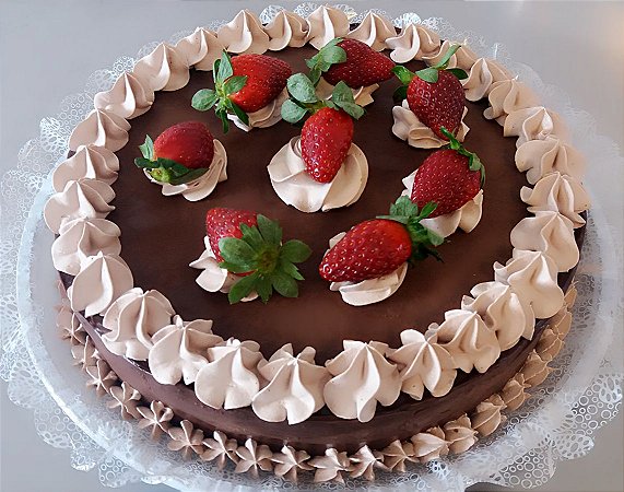 Torta Doce Pecado – Creme de Chocolate ou Brigadeiro e Morangos