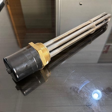 RESISTÊNCIA ELETRICA EM AÇO INOX 350MM 9KW 220/380V PARA REATOR DE 1000 LITROS