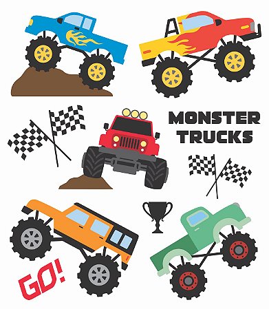 Tatuagem Temporária - Monster Trucks