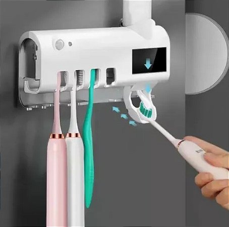 Kit Dispenser para Pasta de Dente e Porta Escova