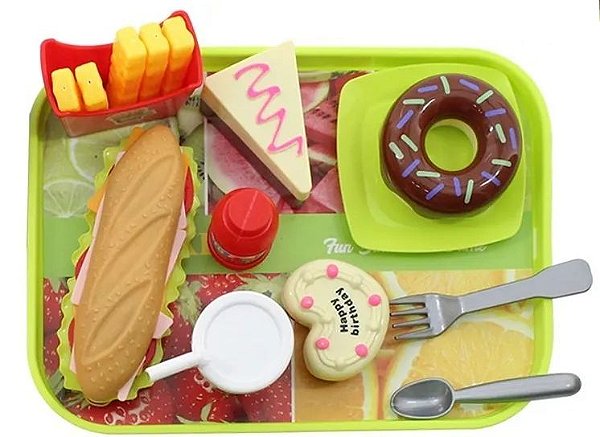 Hora Do Lanche 16 Pecas De Plastico Fast Food