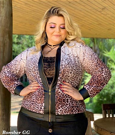 jaqueta bomber animal print