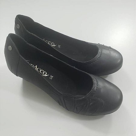 Sapatinho feminino preto em stretch sola zodiac, ref 1153