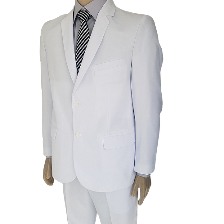 Terno branco de microfibra oxford, Ref 14EBCO