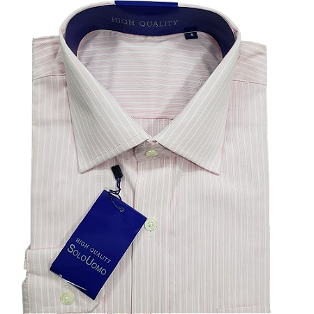 Camisa rosa manga longa 100% algodão, cód 852RO