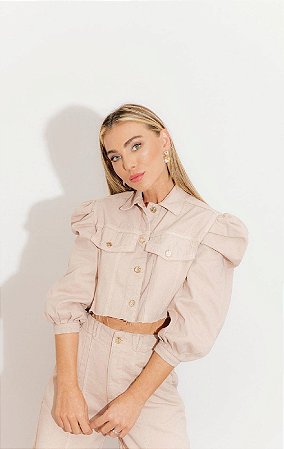 JAQUETA CURTA JEANS BUFANTE