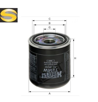 HENGST T250W - Filtro Secador de Ar