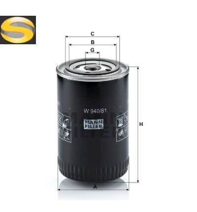 MANN W940/81 - Filtro de Óleo Lubrificante