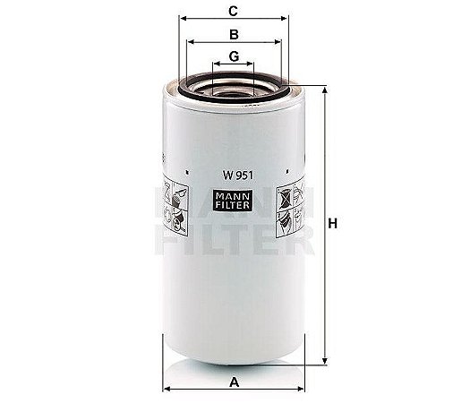 MANN W951 - Filtro de Óleo Lubrificante