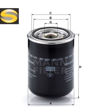 MANN WD1374 - Filtro Hidráulico