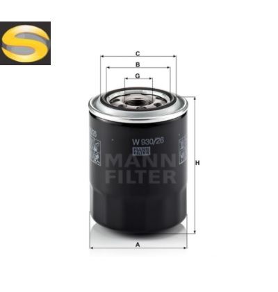 MANN W930/26 - Filtro de Óleo Lubrificante