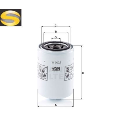 MANN W9032 - Filtro de Óleo Lubrificante