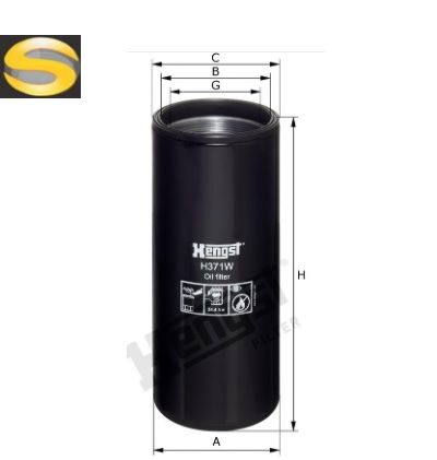 HENGST H371W - Filtro de Óleo Lubrificante