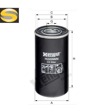 HENGST H220WN - Filtro de Óleo Lubrificante