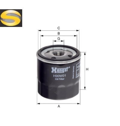 HENGST H90W01 - Filtro de Óleo Lubrificante