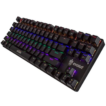 Teclado Mecânico Gamer Evolut Shodan RGB EG-203
