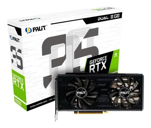 Placa de Vídeo Nvidia Geforce RTX 3050 8GB GDDR6 LHR Palit