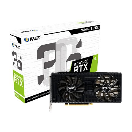 PLACA DE VÍDEO PALIT NVIDIA GEFORCE RTX 3060 DUAL LHR 12GB GDDR6 DLSS RAY TRACING