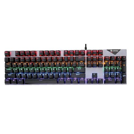 TECLADO MECÂNICO GAMER HAYOM TC3218 RGB SWITCH BLUE ABNT ANTI-GHOSTING 100% TECLAS