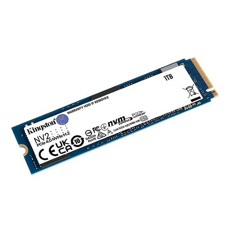 SSD 1 TB KINGSTON NV2 M.2 2280 PCIE NVME LEITURA: 3500 MB/S E GRAVAÇÃO: 2100 MB/S