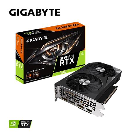 PLACA DE VÍDEO GIGABYTE NVIDIA GEFORCE RTX 3060 WINDFORCE OC 12GB GDDR6 DLSS RAY TRACING