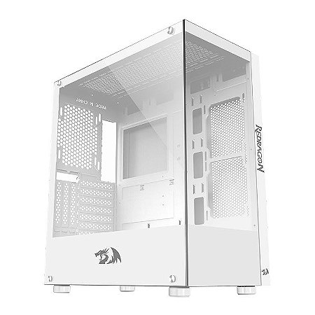 GABINETE GAMER REDRAGON REFLECT MID-TOWER LATERAL DE VIDRO BRANCO
