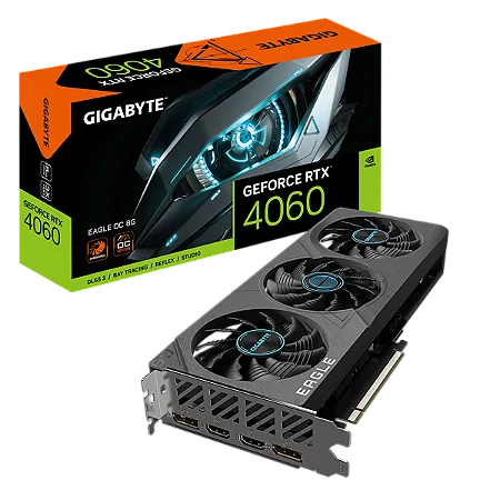 PLACA DE VÍDEO GIGABYTE NVIDIA GEFORCE RTX 4060 EAGLE OC 8GB GDDR6 DLSS RAY TRACING