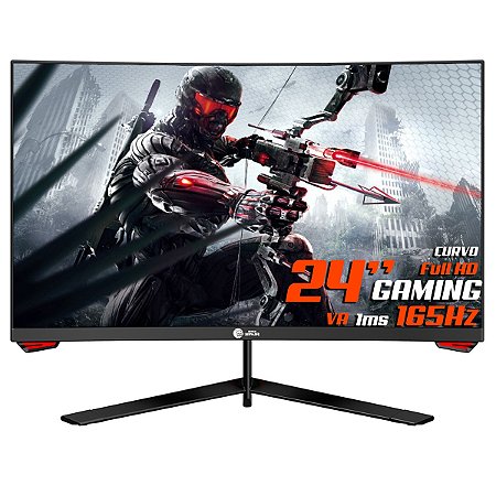 MONITOR GAMER NINJA SHARINGAN, 24 POL, CURVO, FULL HD, 1MS, 165HZ, HDMI/DP