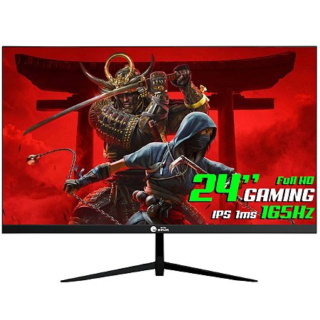 MONITOR GAMER NINJA TENSEIGAN 24 POL FULL HD IPS 1MS 165HZ FREESYNC HDR HDMI/DP BLACK MGN-006-24B