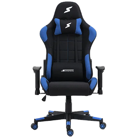CADEIRA GAMER SUPERFRAME SPEED RECLINÁVEL TECIDO PRETO E AZUL