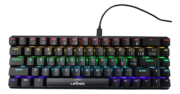 TECLADO GAMER MECÂNICO SWITCH BLUE LEHMOX LEY-2079 60% RWB MODES