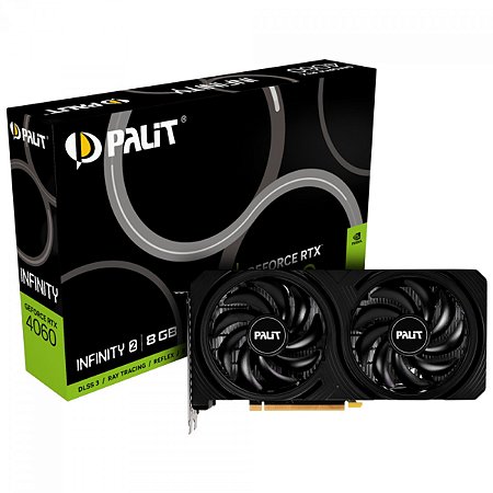 PLACA DE VÍDEO PALIT NVIDIA GEFORCE RTX 4060 INFINITY 2 8GB GDDR6 DLSS RAY TRACING