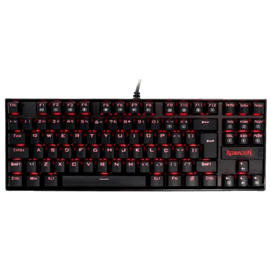 TECLADO MECÂNICO GAMER REDRAGON KUMARA LED VERMELHO PRETO SWITCH RED ANTI-GHOSTING