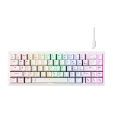 TECLADO MECÂNICO GAMER RISE MODE GM1 PRO WHITE RGB SWITCH OUTEMU RED