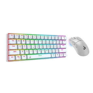 KIT GAMER SET 02 RISE MODE WHITE RED TECLADO MECÂNICO GM1 WHITE RGB RED MOUSE G1 PRO WHITE 12000 DPI BRANCO