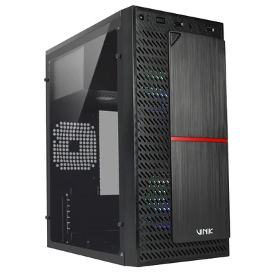 GABINETE GAMER VINIK PLATE LATERAL EM ACRÍLICO PRETO