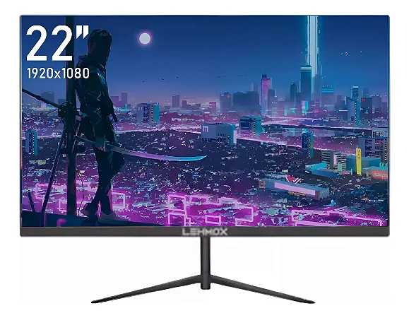 MONITOR LEHMOX 22 POLEGADAS FULL HD LED 75HZ HDMI VGA LEY-1962 PRETO
