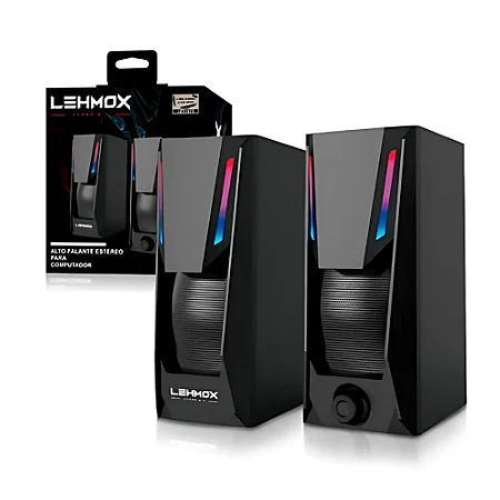 CAIXA DE SOM LEHMOX HYPER RGB PRETO LEY-1873