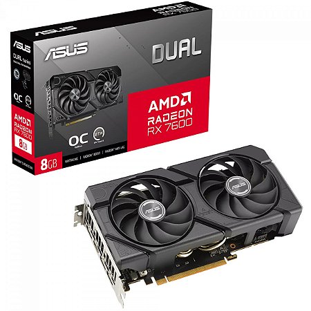 PLACA DE VÍDEO RX7600 AMD 8GB GDDR6 128BITS ASUS EVO OC EDITION 2X FAN